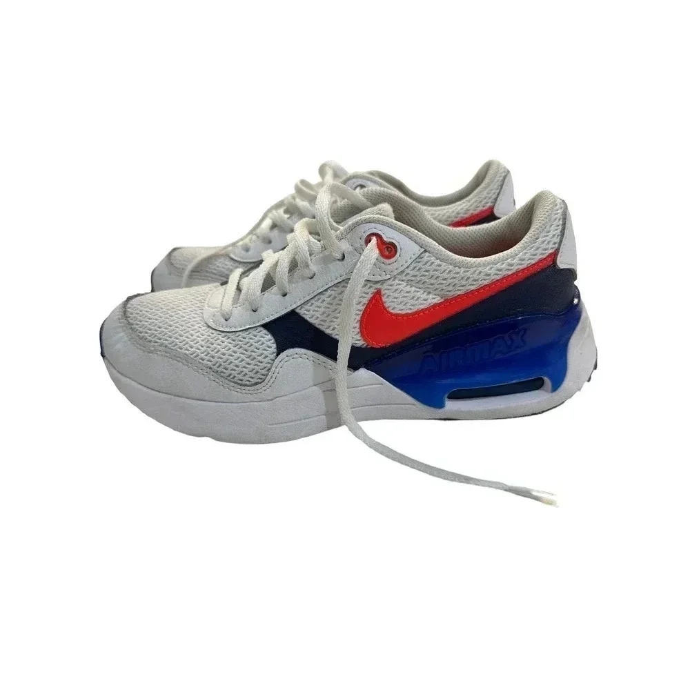 Nike Air Max Boys White Crimson Color System GS Trainers Sneaker Size 6Y